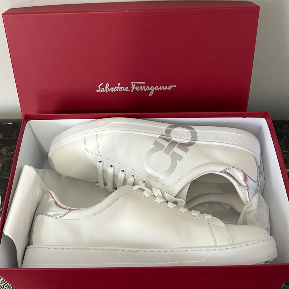 Salvatore Ferragamo Gancini Logo Printed Sneakers